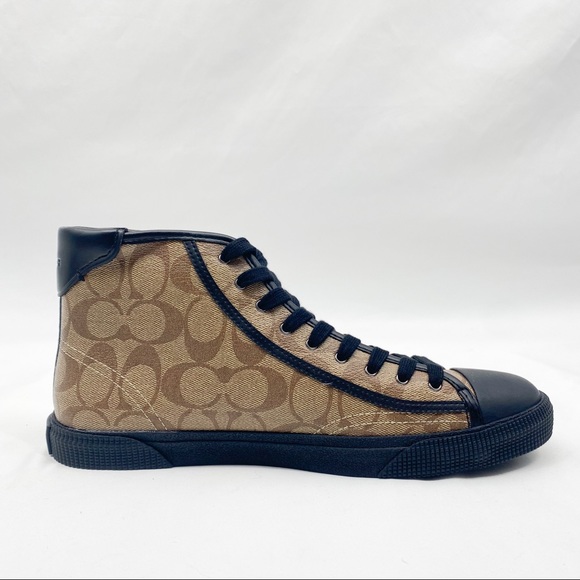 COACH Classic Signature Monogram Hi-Top Sneakers - Picture 7 of 16
